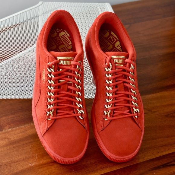 puma suede chain red